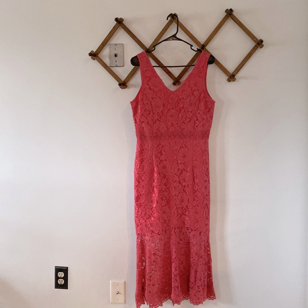 Pink sleeves semi-formal dress